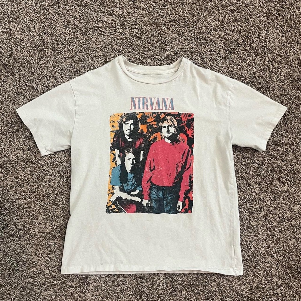 Nirvana white womens crop top t shirt